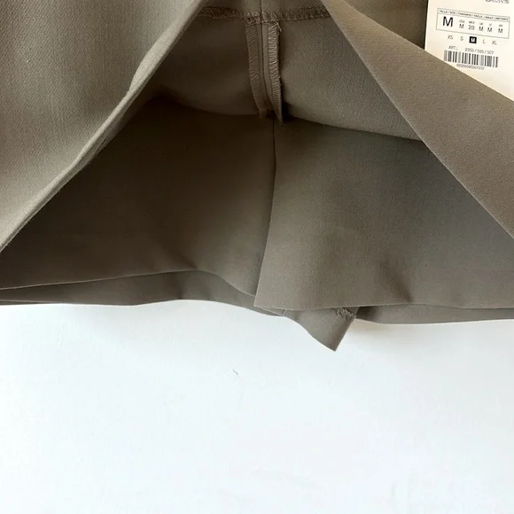 Brand New w Tags! ZARA Dark Khaki Double Belt Skirt-Shorts Size M - Picture 5 of 7